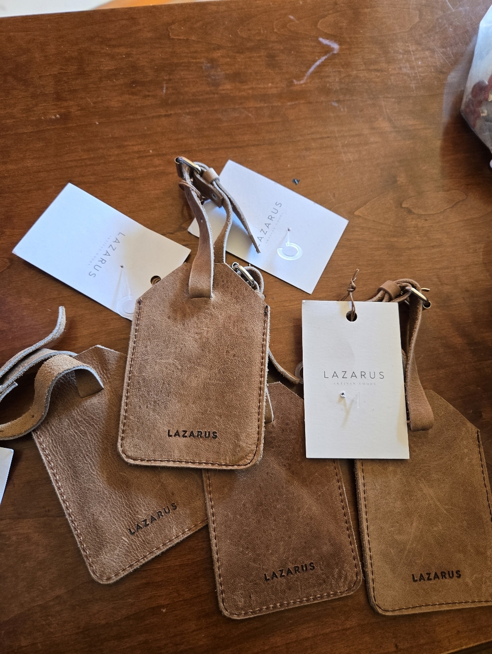 Lazarus Leather Luggage Tags- Set Of 4 NWT